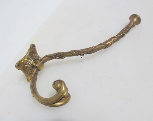Large antique brass hook old - hook,
