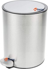 Bamodi Rubber Cube with Premium Pedal Small Bathroom Bins Lid 3L Silver – 3 L