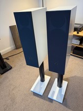 PMC Fact 3 Speakers in White with matcing stands