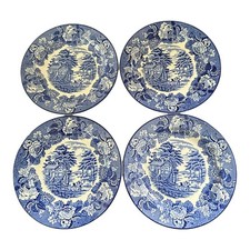 x4 Vintage Enoch Woods Ware Wood & Sons English Scenery Side Plates Willow Blue