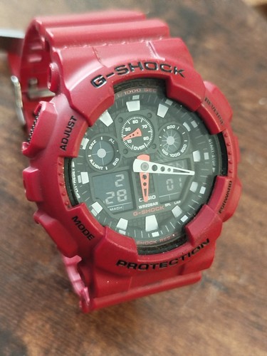 Casio shock 100b red - g-shock, ga-100b