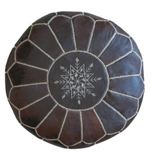 Moroccan Leather Pouf