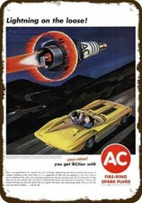 1962 Chevy Corvette Stingray Car AC Plugs Vnt-Look DECORATIVE REPLICA METAL SIGN