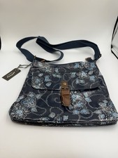 Fat Face Pretty Ladies Navy Floral Messenger Shoulder Bag Handbag NEW