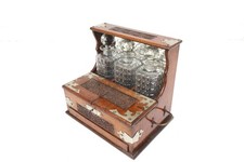 Antique Oak Tantalus with 3