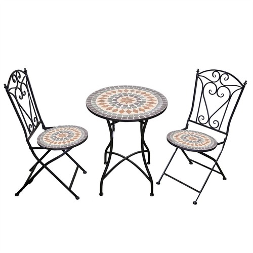 3pcs mosaic bistro set folding - 3pcs,
