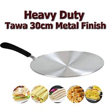Aluminium Tawa 30cm Crepe Pancake Pan Roti Chapati Wooden Handle Heavy Duty