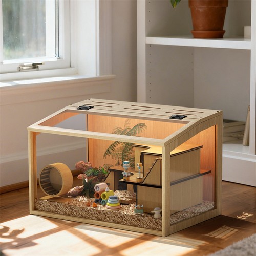 Large wooden hamster cage - large,
