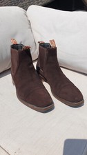 RM Williams Craftsman Chocolate Suede Chelsea Boots - UK 11.5  F  (narrow)