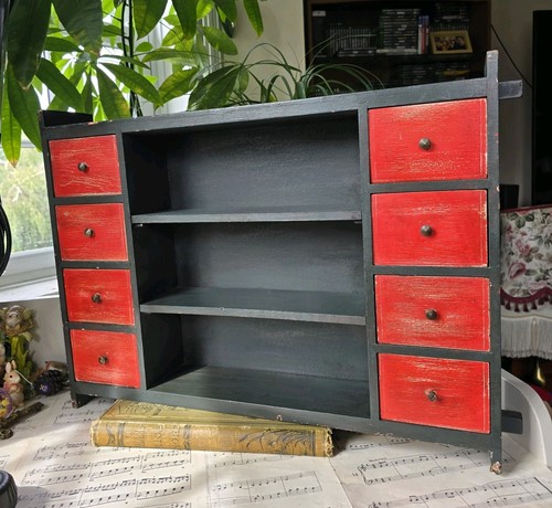 Vintage wooden display cabinet - vintage,