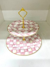 Cake Stand Pink Check 2 Tier