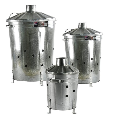 Galvanised metal incinerators - metal,