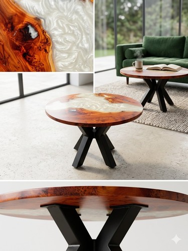Round coffee table - english, yew
