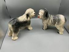 Pair of Ceramic Old English Sheep Dog Ornaments (B)