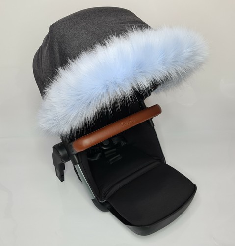 Luxury faux fur pram - luxury, hood