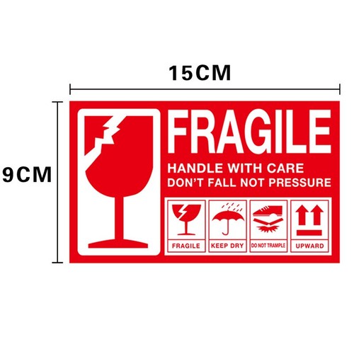 Fragile glass parcel stickers - fragile,