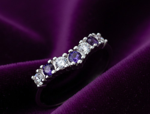 Sterling silver amethyst - silver,