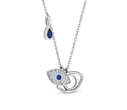 Diamond style evil eye pendant - style,