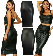 Women Wetlook PVC Flared