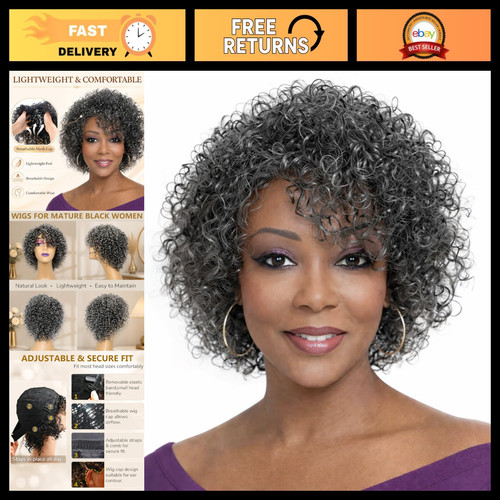 Short curly grey human - short, hair