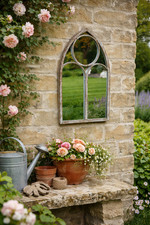 Metal Garden Wall Mirror –