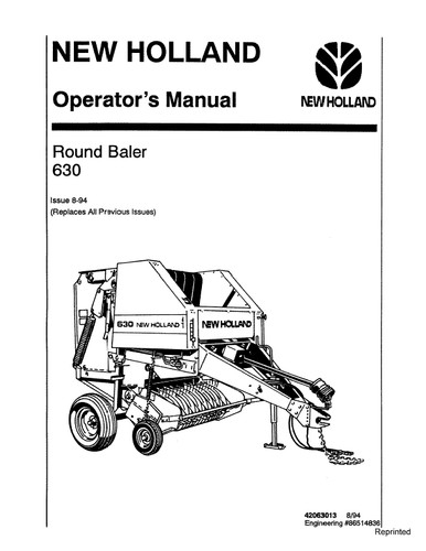 New holland round baler - round, 630