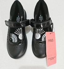 M&S Collection - Leather Riptape School Shoes - Black - UK 8 - RRP £28