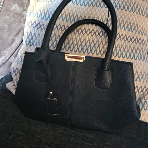Black faux leather - black,