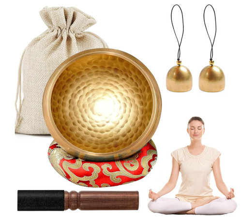 Tibetan brass singing bowl - singing,