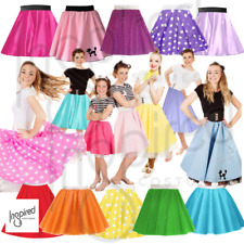 CHILD ROCK N ROLL Skirt 1950'S FANCY DRESS COSTUME 17" Skirt ALL COLOURS & STYLE