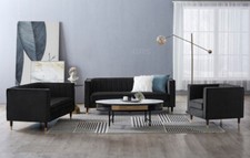 Velvet Fabric Sofa 1, 2 or 3 Seater Modern Couch Suite Set