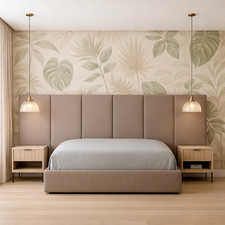 Modern 6 Panel Upholstered Bed