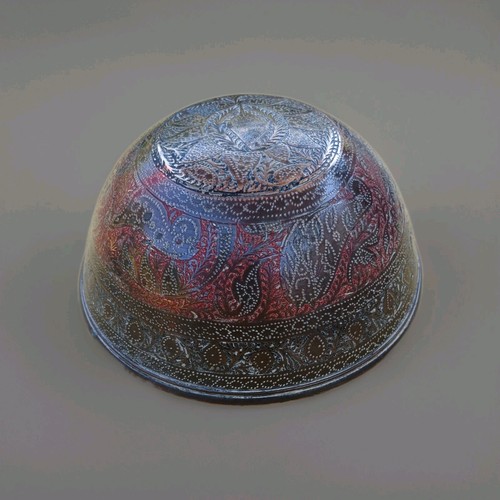 Vintage etched brass bowl - vintage,