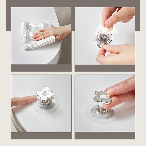Toilet cover handle flower - cover,