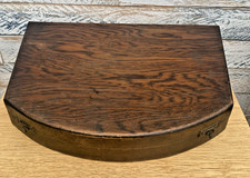 Vintage Shaped Empty Wooden Cutlery Canteen Box  Curved Front  Approx. 45 x 30cm