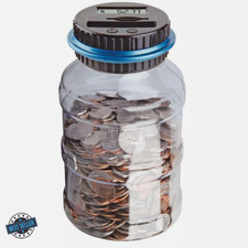 DIGITAL PIGGY BANK UK COIN COUNTING JAR MONEY BOX COIN SAVING POT NEW