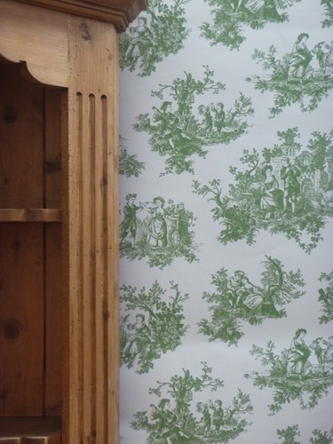 Green toile jouy wallpaper - toile, de
