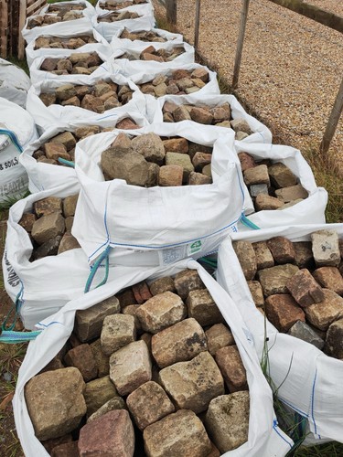 Granite cobbles reclaimed old - granite,