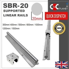 SBR20 SBR Supported Linear shaft Guide Rail Chromed Steel 20mm + SBR20uu Bearing