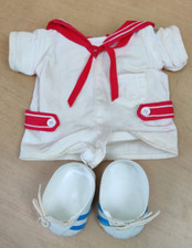 Vintage cabbage patch Kids Boy doll Navy Sailor Suit White Red  + Shoes Outfit