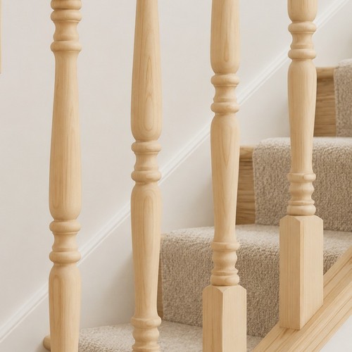 Pine traditional stair - pine, spindle