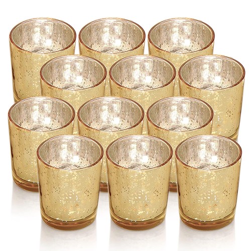 Gold votive candle holders - gold,