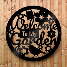 Garden Welcome Sign Wall Mounted Plaque For Garden Fence Shed Summer House Sign
