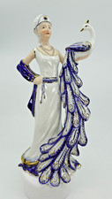 KPN German Flapper Peacock Lady Figurine 12" tall