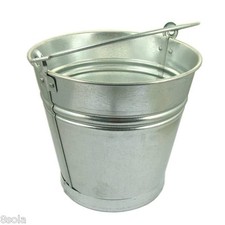 10/12/15L Heavy Duty Galvanised Steel Metal Bucket Water Coal Fire Greenhouse