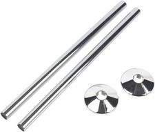 2 X 15mm X 300mm CHROME RADSNAPS PIPE COVERS COLLARS FOR BATHROOM RADIATORS