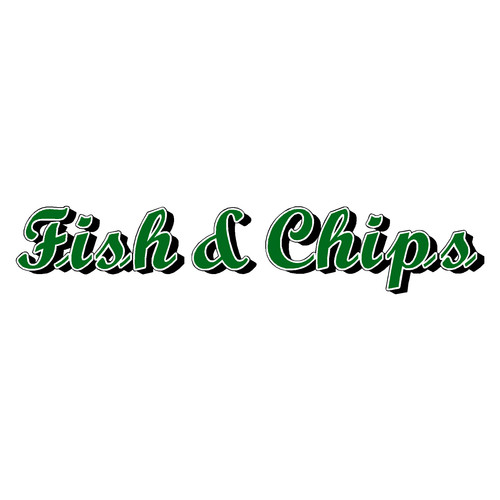Fish chips text sticker - text,