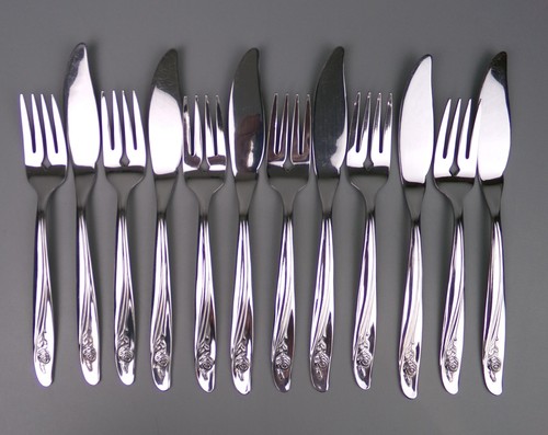 Vintage fish cutlery set 6 - fish,