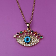 Gold Evil Eye Necklace 18k