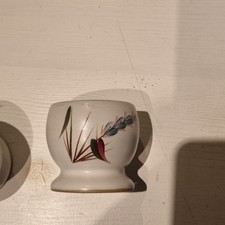 4 x Denby Greenwheat Stoneware Floral Egg Cups